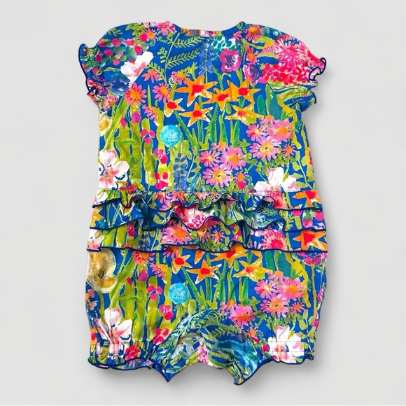 Familiar Japan Luxury Baby Romper 70 / US 6–12M – Vibrant Floral Print – NWOT - Picture 3 of 16